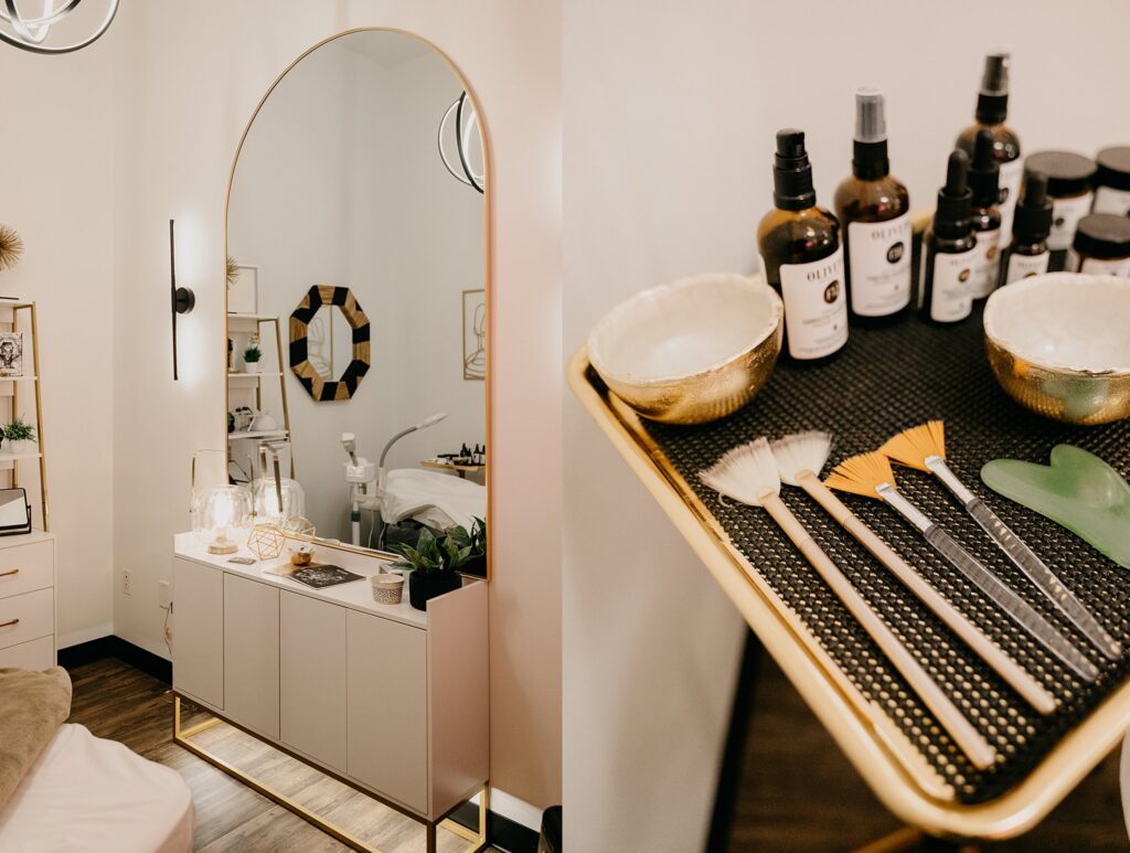 Esthetician studio set up 