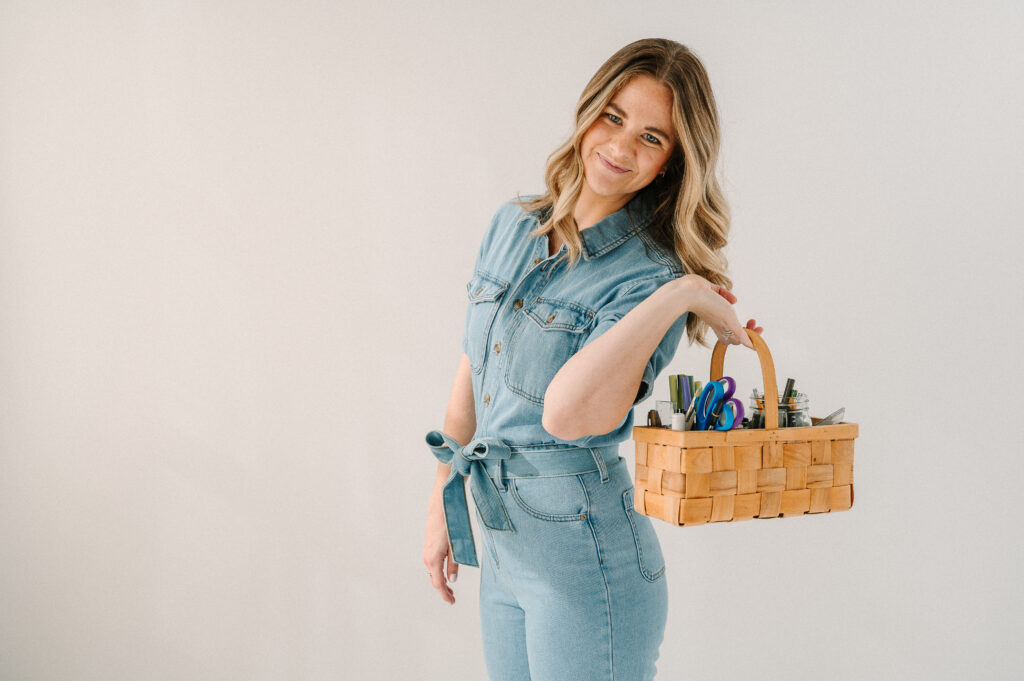 Brand shoot into Iowa studio with art supplies