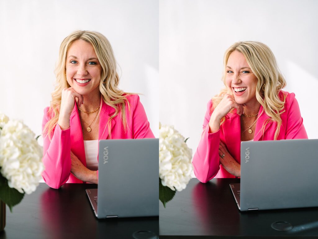 Functional medicine practitioner working on laptop – brand photo for health coach