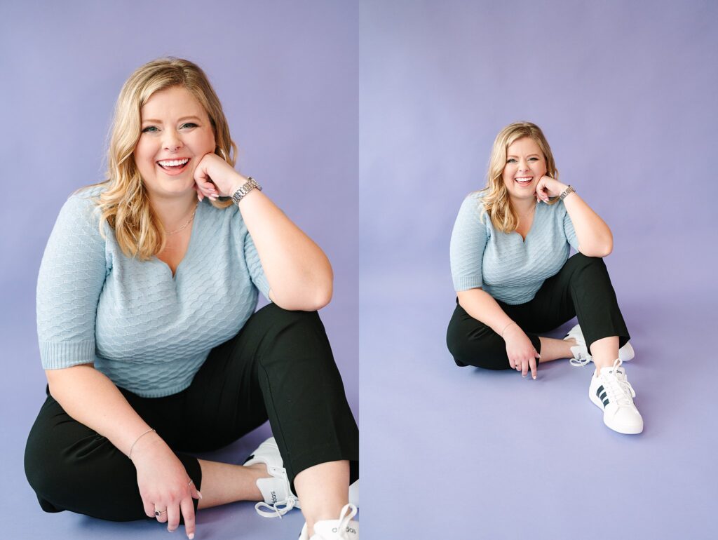 Lex laughing in casual outfit – approachable and empowered brand photography