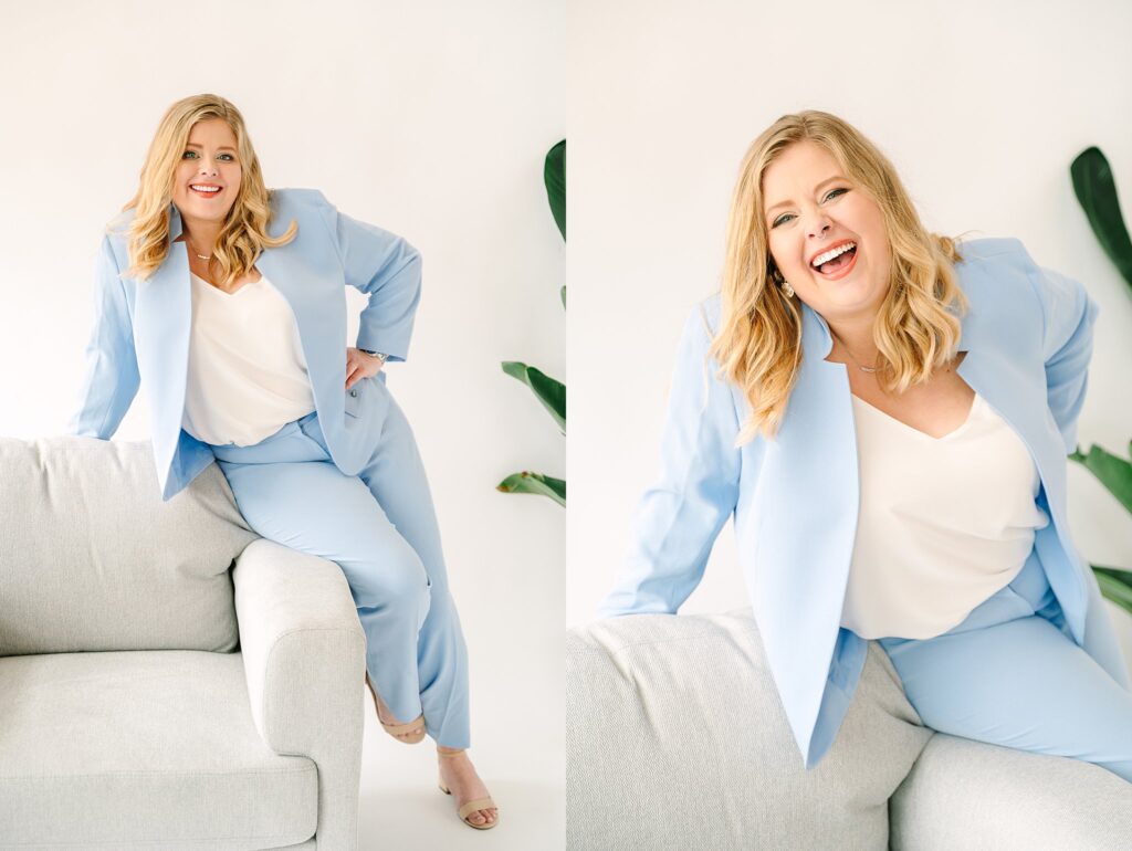 Financial advisor in professional outfit – branding for women-led wealth firm